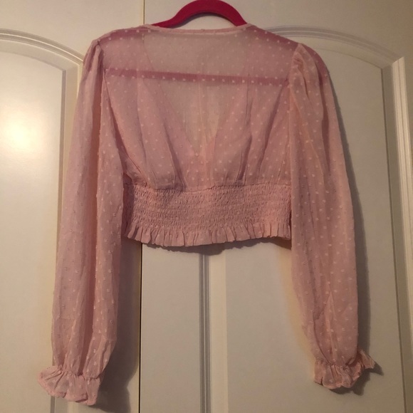 Pink Plunge Blouse - Picture 3 of 4
